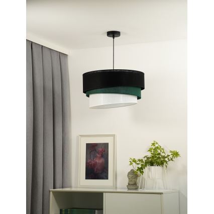 Duolla - Pakabinamas sietynas TRIO 1xE27/15W/230V diametras 45 cm juoda/žalia/balta