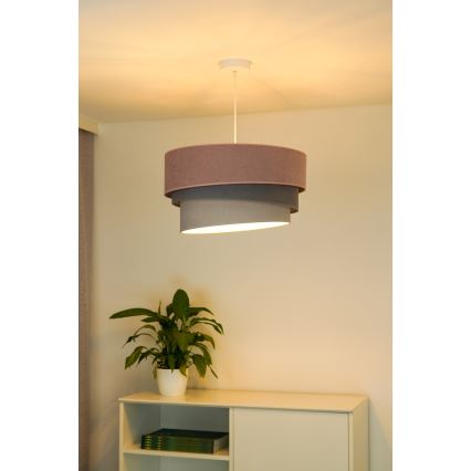 Duolla - Pakabinamas sietynas TRIO 1xE27/15W/230V diametras 45 cm rausva/pilka/balta