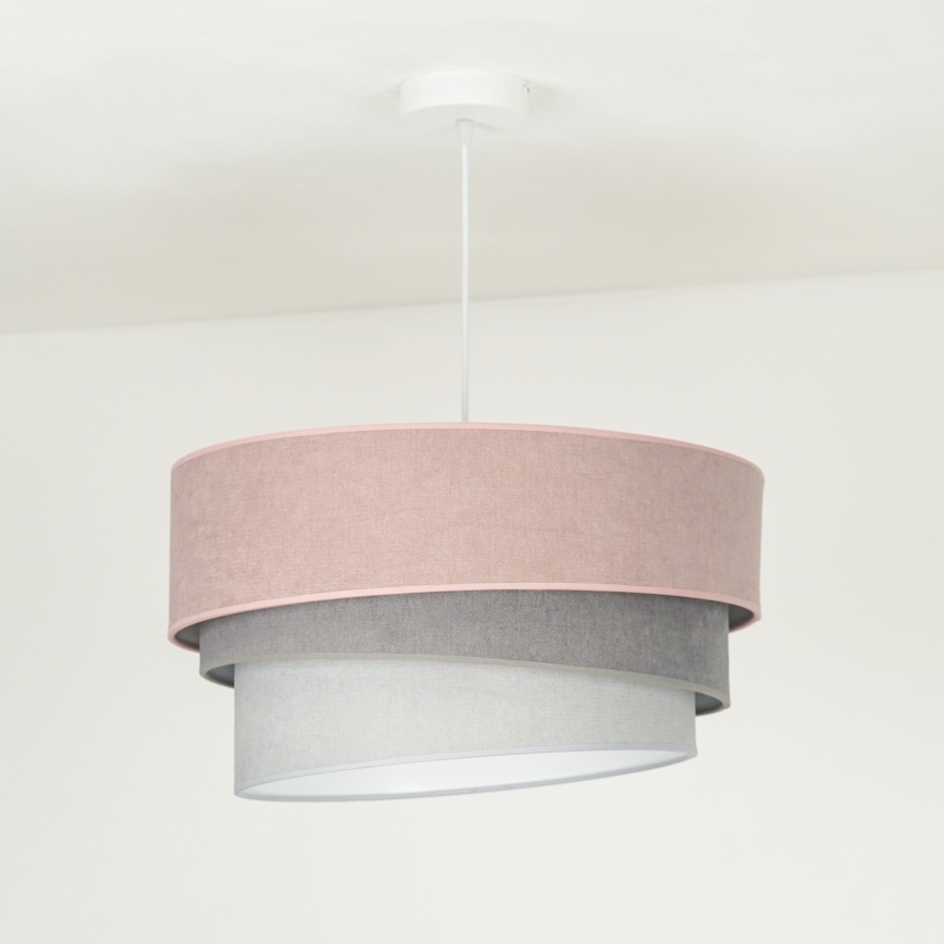 Duolla - Pakabinamas sietynas TRIO 1xE27/15W/230V diametras 45 cm rausva/pilka/balta