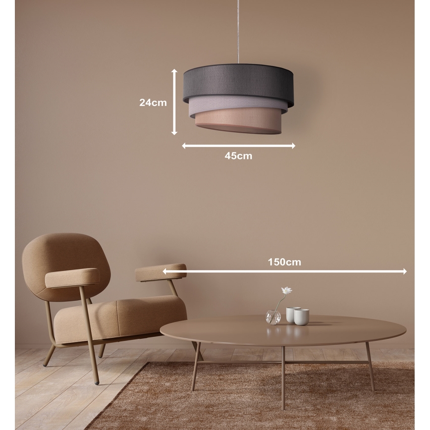 Duolla - Pakabinamas sietynas TRIO 1xE27/40W/230V diametras 45 cm antracitas/pilka/ruda