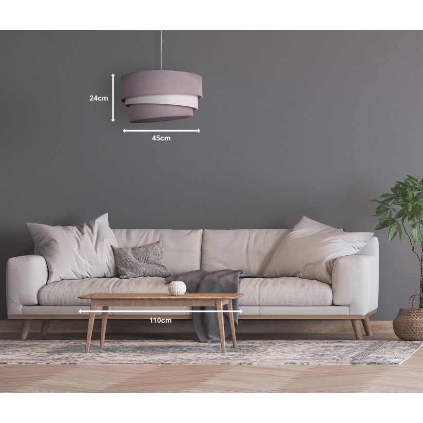 Duolla - Pakabinamas sietynas TRIO 1xE27/40W/230V diametras 45 cm pilka/balta