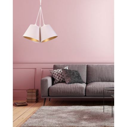 Duolla - Pakabinamas sietynas TWIGGY 3xE27/40W/230V diametras 60 cm balta