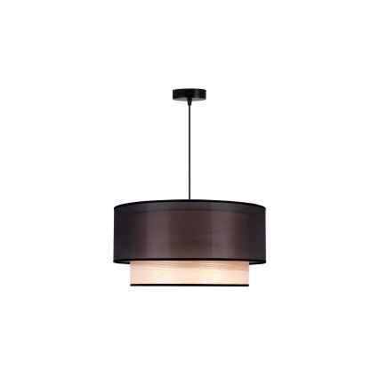 Duolla - Pakabinamas sietynas WOOD BOHO 1xE27/15W/230V diametras 45 cm juoda/smėlio spalva