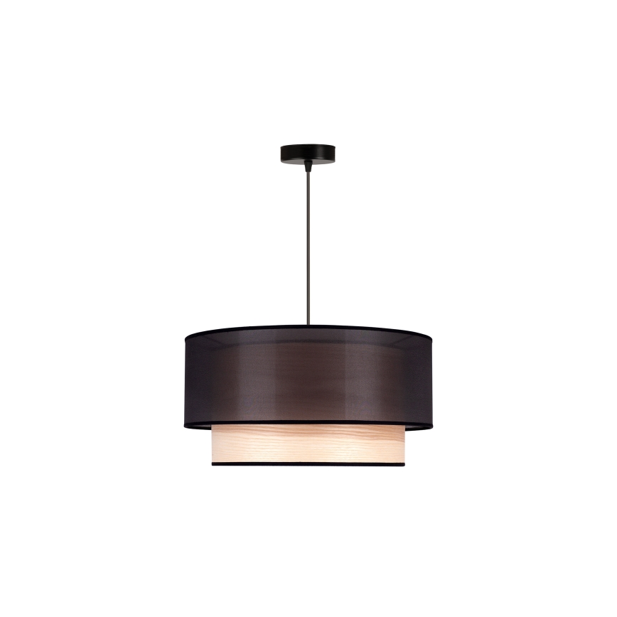 Duolla - Pakabinamas sietynas WOOD BOHO 1xE27/15W/230V diametras 45 cm juoda/smėlio spalva