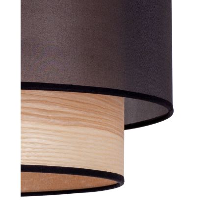 Duolla - Pakabinamas sietynas WOOD BOHO 1xE27/15W/230V diametras 45 cm juoda/smėlio spalva