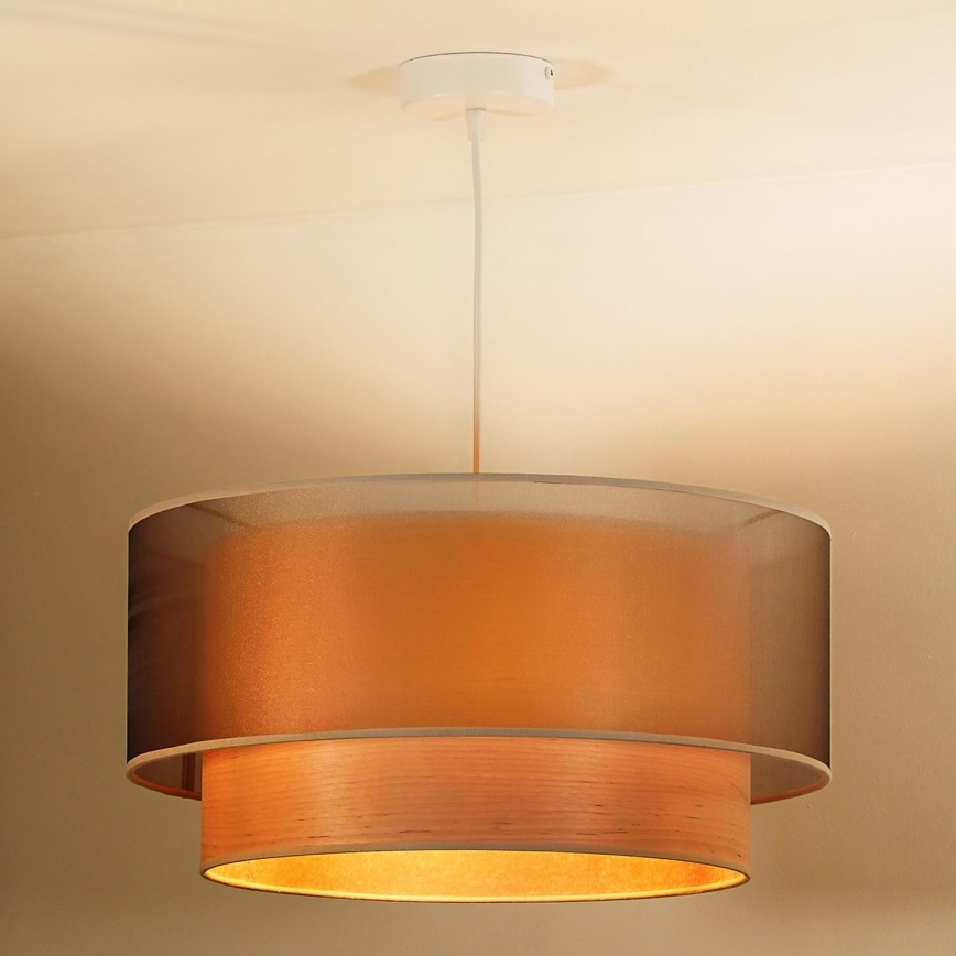 Duolla - Pakabinamas sietynas WOOD BOHO 1xE27/15W/230V diametras 45 cm varis/smėlio spalva
