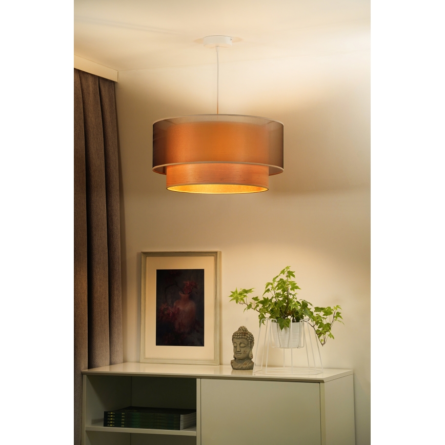 Duolla - Pakabinamas sietynas WOOD BOHO 1xE27/15W/230V diametras 45 cm varis/smėlio spalva