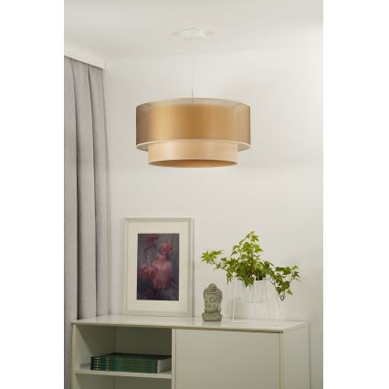 Duolla - Pakabinamas sietynas WOOD BOHO 1xE27/15W/230V diametras 45 cm varis/smėlio spalva