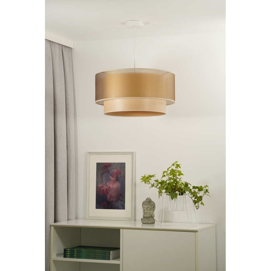 Duolla - Pakabinamas sietynas WOOD BOHO 1xE27/15W/230V diametras 45 cm varis/smėlio spalva