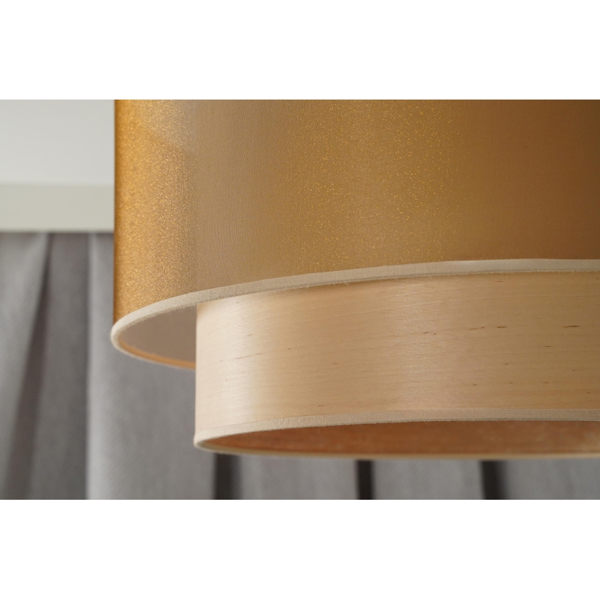 Duolla - Pakabinamas sietynas WOOD BOHO 1xE27/15W/230V diametras 45 cm varis/smėlio spalva