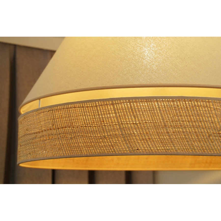 Duolla - Pakabinamas sietynas YUTE AVIGNON 1xE27/15W/230V diametras 60 cm kreminė/smėlio spalva