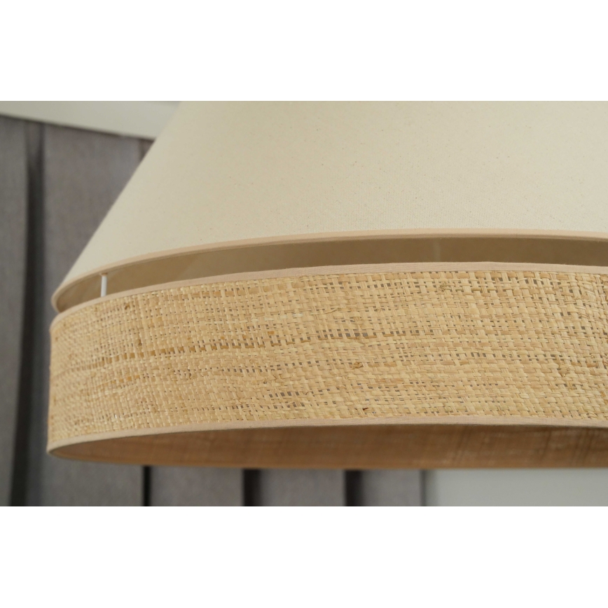 Duolla - Pakabinamas sietynas YUTE AVIGNON 1xE27/15W/230V diametras 60 cm kreminė/smėlio spalva