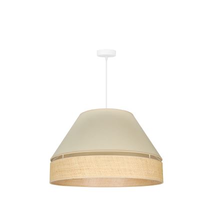 Duolla - Pakabinamas sietynas YUTE AVIGNON 1xE27/15W/230V diametras 60 cm kreminė/smėlio spalva