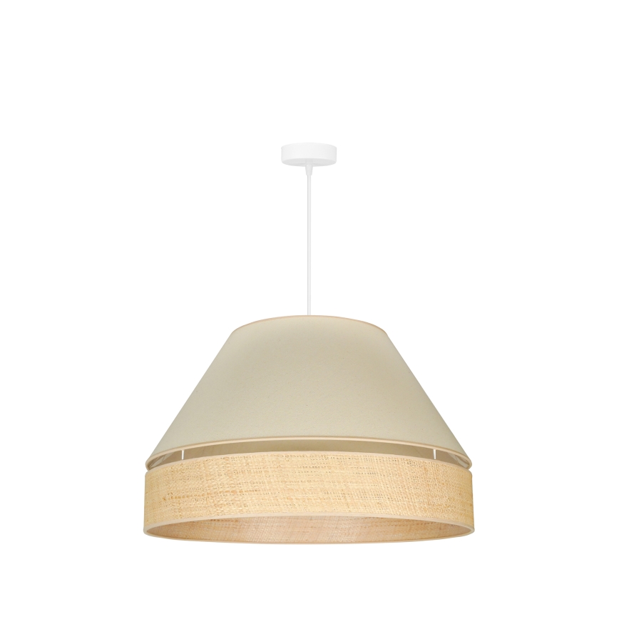 Duolla - Pakabinamas sietynas YUTE AVIGNON 1xE27/15W/230V diametras 60 cm kreminė/smėlio spalva