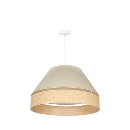 Duolla - Pakabinamas sietynas YUTE AVIGNON 1xE27/15W/230V diametras 60 cm kreminė/smėlio spalva