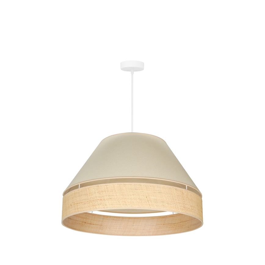 Duolla - Pakabinamas sietynas YUTE AVIGNON 1xE27/15W/230V diametras 60 cm kreminė/smėlio spalva