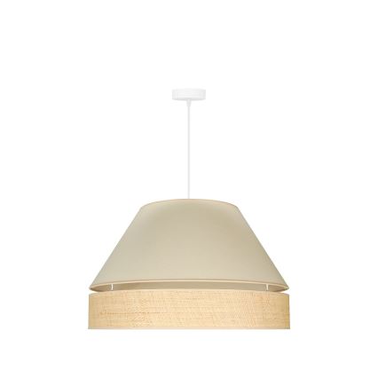 Duolla - Pakabinamas sietynas YUTE AVIGNON 1xE27/15W/230V diametras 60 cm kreminė/smėlio spalva