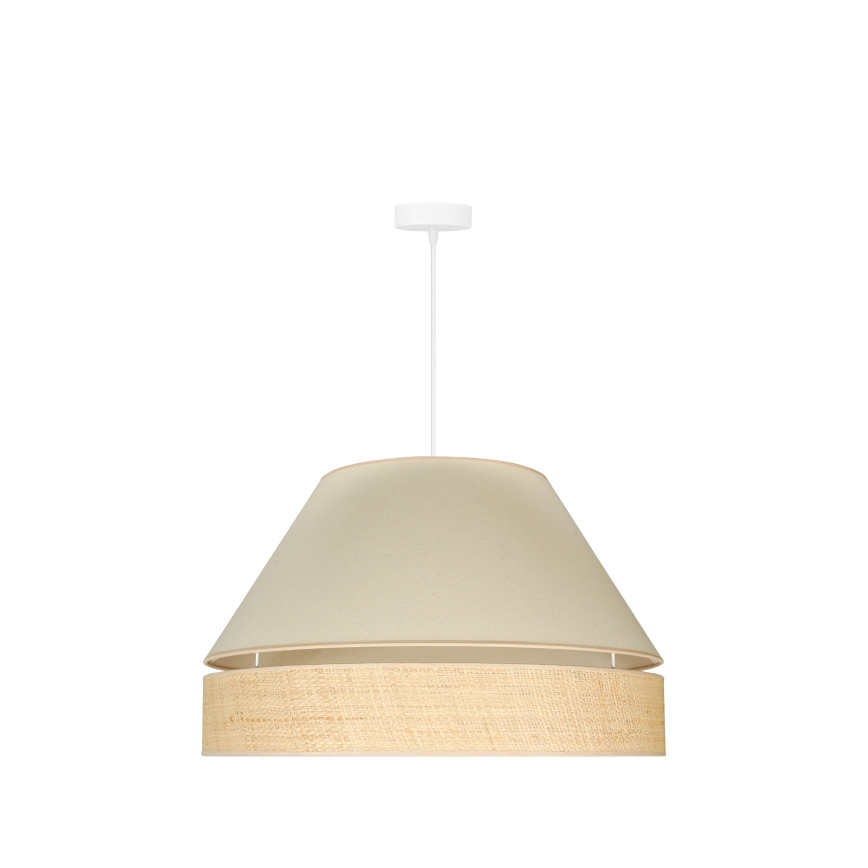 Duolla - Pakabinamas sietynas YUTE AVIGNON 1xE27/15W/230V diametras 60 cm kreminė/smėlio spalva