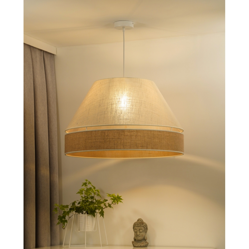 Duolla - Pakabinamas sietynas YUTE AVIGNON 1xE27/15W/230V diametras 60 cm pilka/ruda