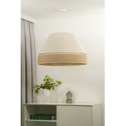 Duolla - Pakabinamas sietynas YUTE AVIGNON 1xE27/15W/230V diametras 60 cm pilka/ruda