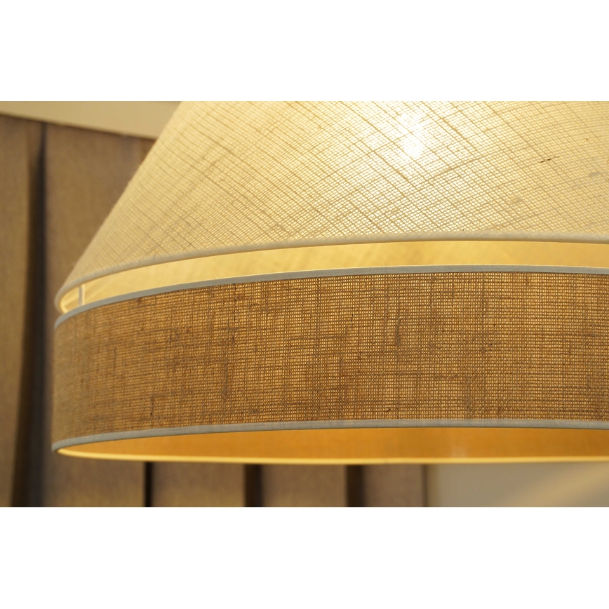 Duolla - Pakabinamas sietynas YUTE AVIGNON 1xE27/15W/230V diametras 60 cm pilka/ruda