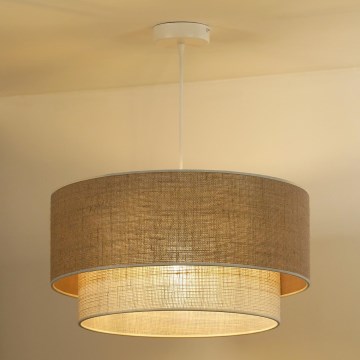 Duolla - Pakabinamas sietynas YUTE BOHO 1xE27/15W/230V diametras 45 cm ruda/kreminė