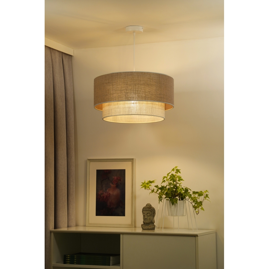 Duolla - Pakabinamas sietynas YUTE BOHO 1xE27/15W/230V diametras 45 cm ruda/kreminė