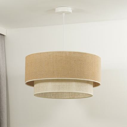 Duolla - Pakabinamas sietynas YUTE BOHO 1xE27/15W/230V diametras 45 cm ruda/kreminė