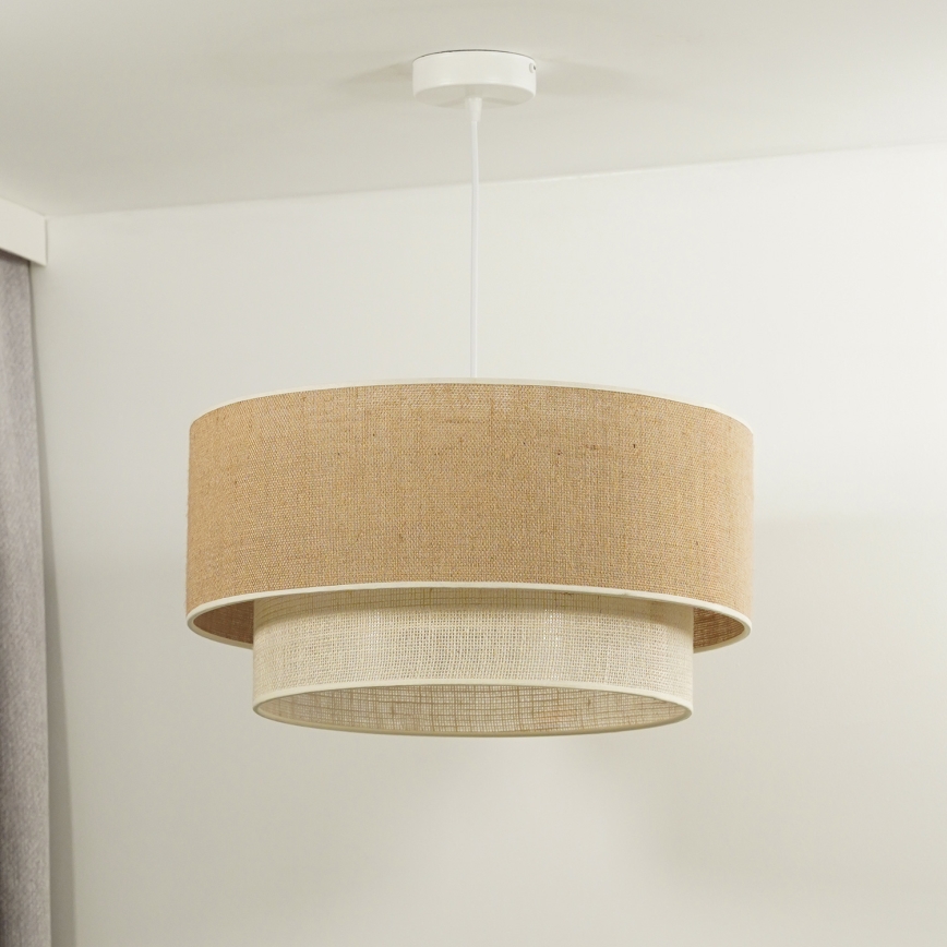 Duolla - Pakabinamas sietynas YUTE BOHO 1xE27/15W/230V diametras 45 cm ruda/kreminė