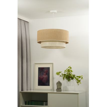 Duolla - Pakabinamas sietynas YUTE BOHO 1xE27/15W/230V diametras 45 cm ruda/kreminė