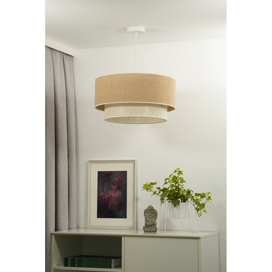 Duolla - Pakabinamas sietynas YUTE BOHO 1xE27/15W/230V diametras 45 cm ruda/kreminė