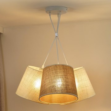 Duolla - Pakabinamas sietynas YUTE ROSSA 3xE27/15W/230V pilka/ruda