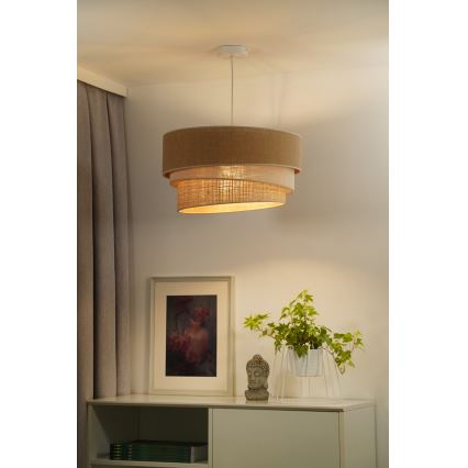 Duolla - Pakabinamas sietynas YUTE TRIO 1xE27/15W/230V diametras 45 cm ruda/pilka/smėlio spalva