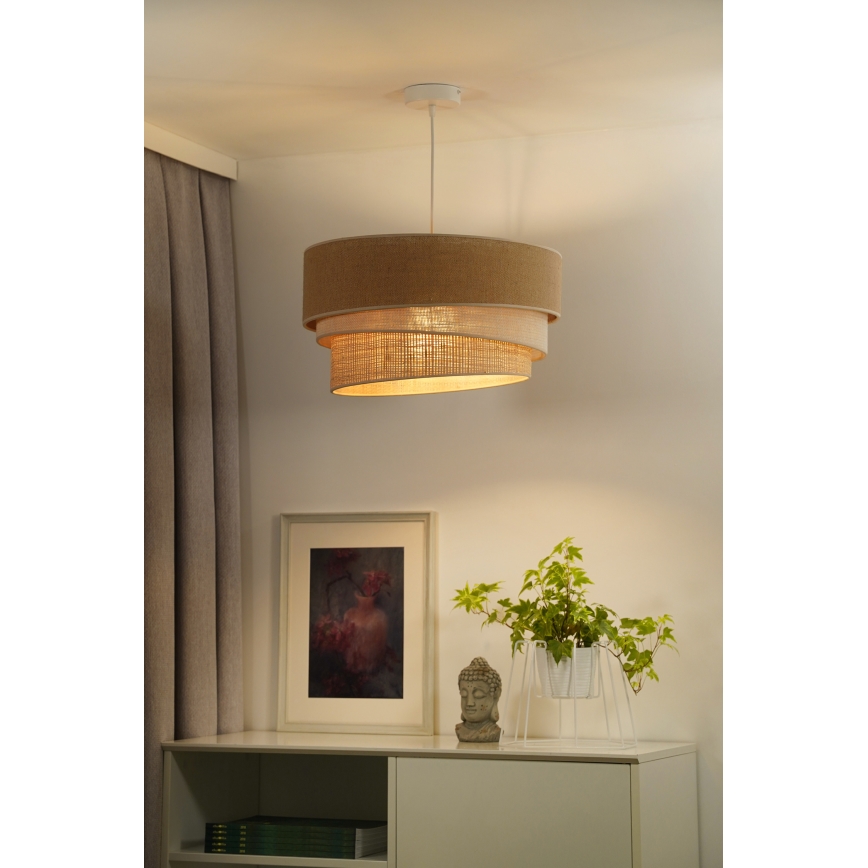 Duolla - Pakabinamas sietynas YUTE TRIO 1xE27/15W/230V diametras 45 cm ruda/pilka/smėlio spalva