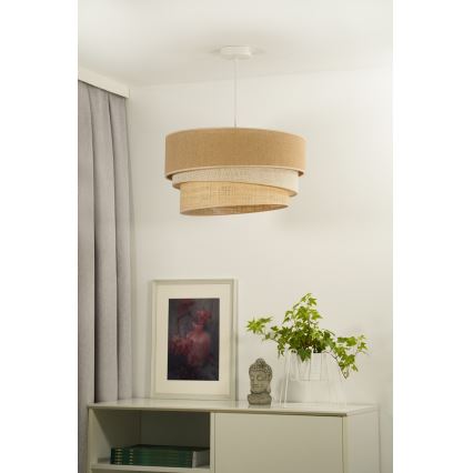Duolla - Pakabinamas sietynas YUTE TRIO 1xE27/15W/230V diametras 45 cm ruda/pilka/smėlio spalva