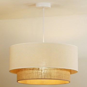 Duolla - Pakabinamas šviestuvas ant laido BOHO 1xE27/40W/230V skersmuo 45 cm kreminės/rudos spalvos