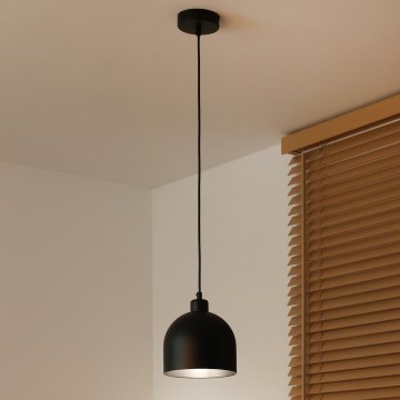 Duolla - Pakabinamas šviestuvas ant laido IRONLINE 1xE27/15W/230V skersmuo 17 cm juodas