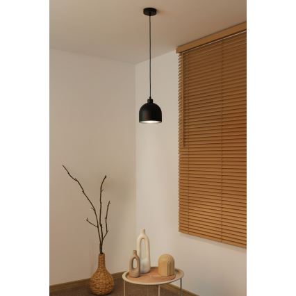 Duolla - Pakabinamas šviestuvas ant laido IRONLINE 1xE27/15W/230V skersmuo 17 cm juodas