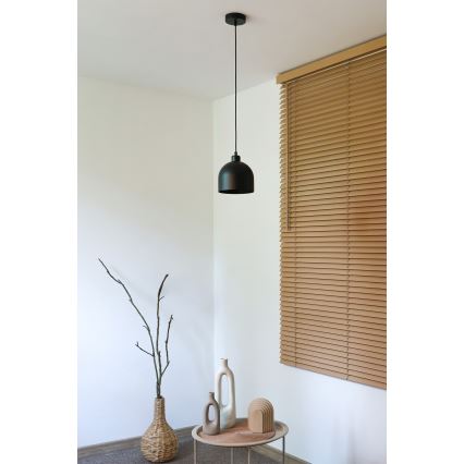 Duolla - Pakabinamas šviestuvas ant laido IRONLINE 1xE27/15W/230V skersmuo 17 cm juodas
