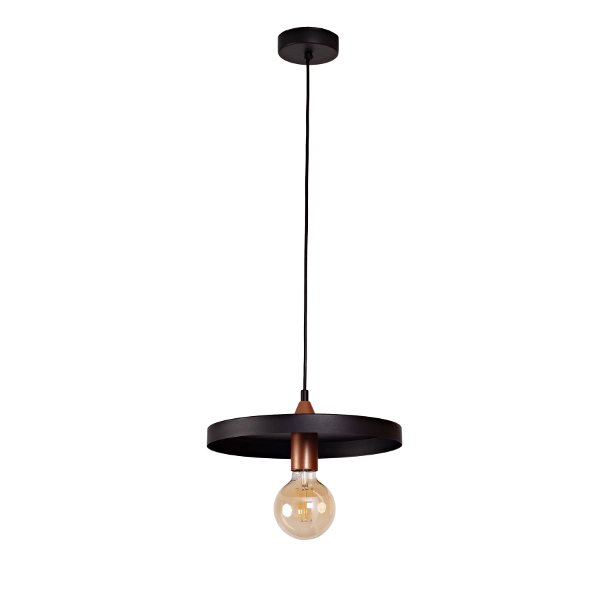 Duolla - pakabinamas šviestuvas ant laido IRONLINE 1xE27/15W/230V, skersmuo 30 cm, juoda/varinė