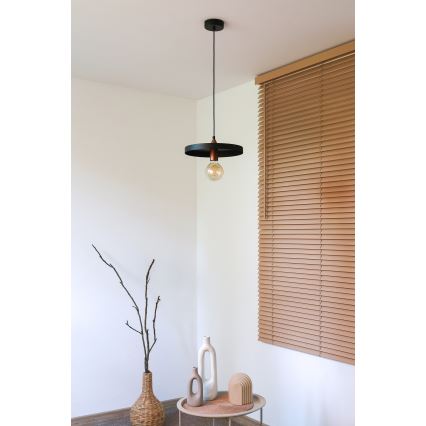 Duolla - pakabinamas šviestuvas ant laido IRONLINE 1xE27/15W/230V, skersmuo 30 cm, juoda/varinė