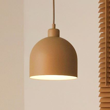 Duolla - pakabinamas šviestuvas ant laido IRONLINE 1xE27/15W/230V, Ø 17 cm, smėlio spalvos