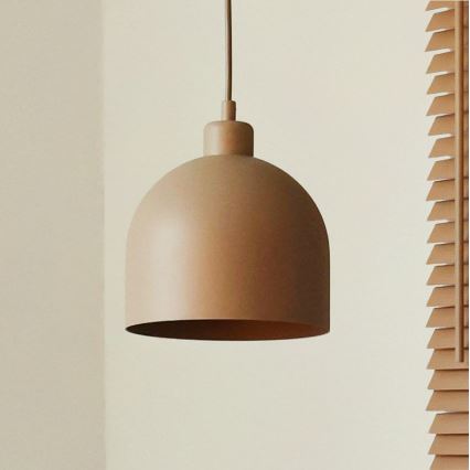 Duolla - pakabinamas šviestuvas ant laido IRONLINE 1xE27/15W/230V, Ø 17 cm, smėlio spalvos