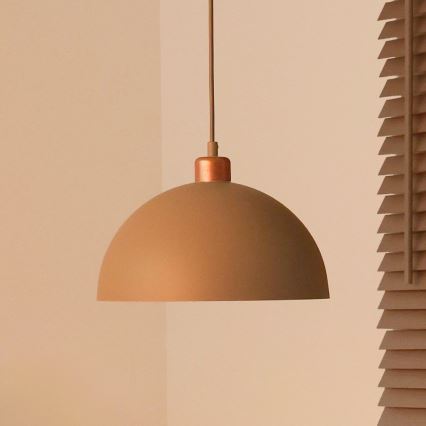 Duolla - Pakabinamas šviestuvas ant laido IRONLINE 1xE27/15W/230V Ø 27 cm smėlio/vario