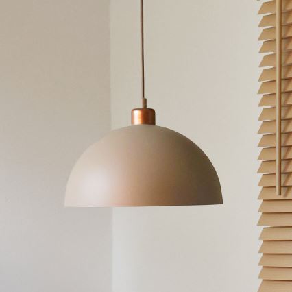 Duolla - Pakabinamas šviestuvas ant laido IRONLINE 1xE27/15W/230V Ø 27 cm smėlio/vario