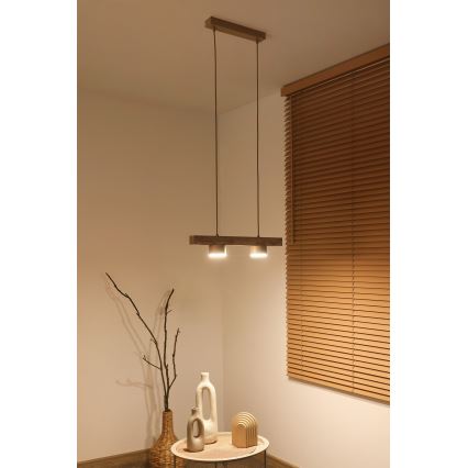 Duolla - Pakabinamas šviestuvas ant laido IRONLINE 2xGX53/3W/230V pušis/ąžuolas/bėžinė