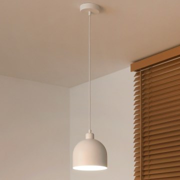 Duolla - pakabinamas šviestuvas su laidu IRONLINE 1xE27/15W/230V, Ø 17 cm, baltas