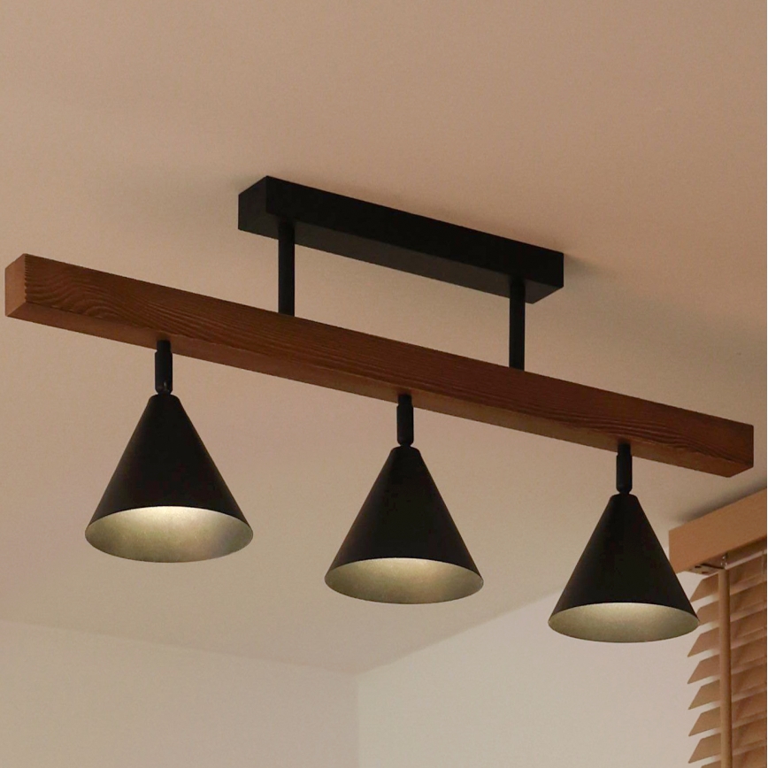 Duolla - Prigludęs lubinis šviestuvas IRONLINE 3xG9/3W/230V pušis/ąžuolas/juoda