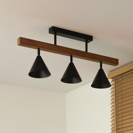 Duolla - Prigludęs lubinis šviestuvas IRONLINE 3xG9/3W/230V pušis/ąžuolas/juoda