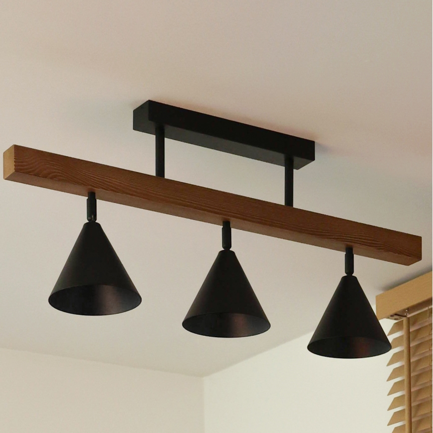 Duolla - Prigludęs lubinis šviestuvas IRONLINE 3xG9/3W/230V pušis/ąžuolas/juoda